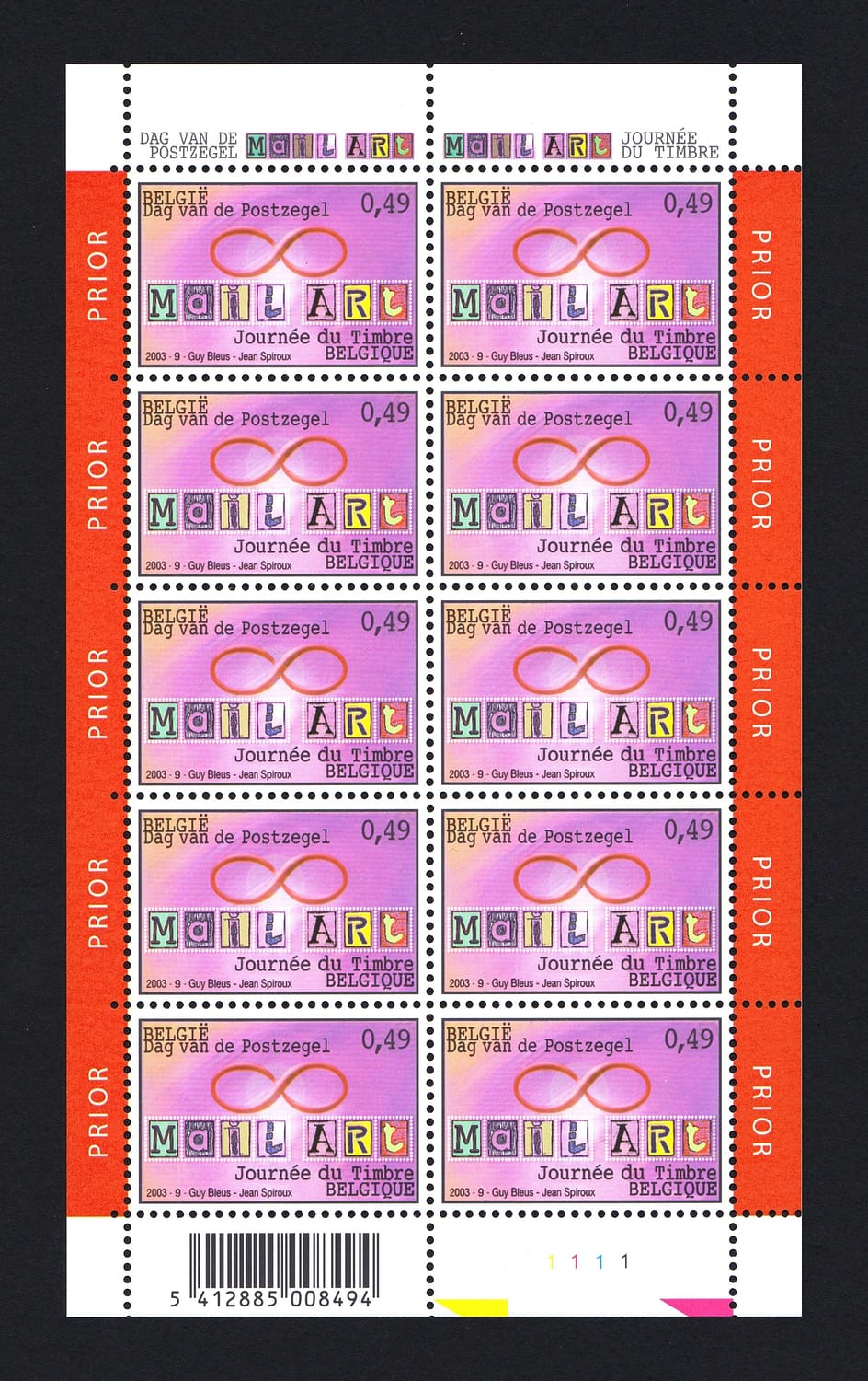 Mail Art Stamps by Guy Bleus Jean Spiroux 2003